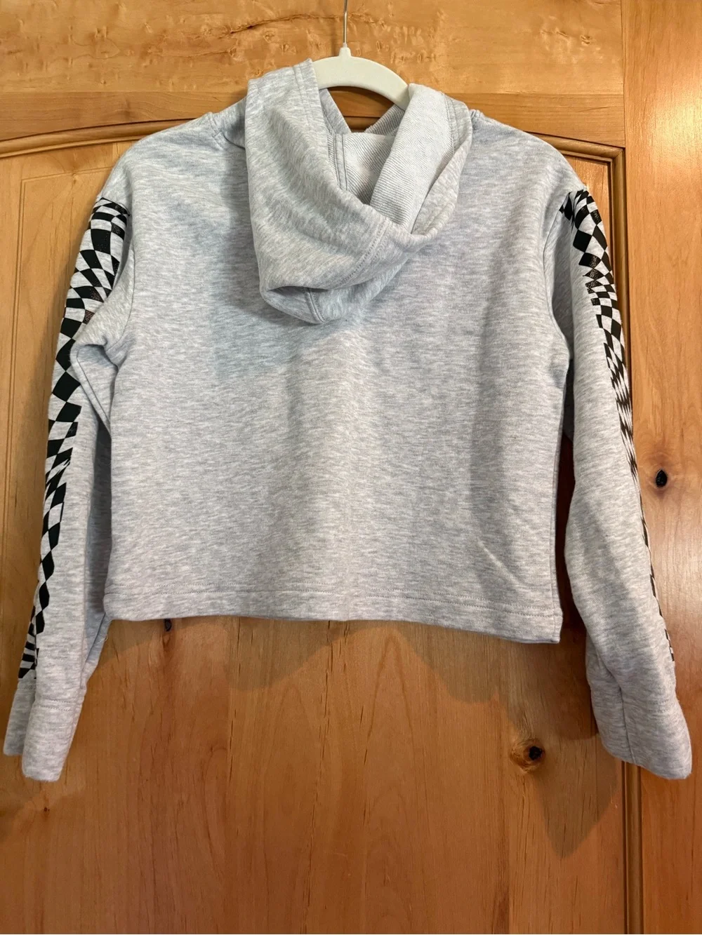 Converse Light Gray Cropped Hoodie